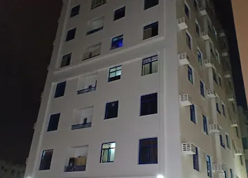 Blue building apartment
