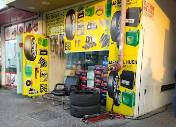 car battery and tire