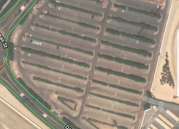 Khalifa Park Main Entrance parking - west side