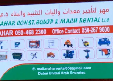 MAHAR CONST.Equip & Mach Rental L.L.C